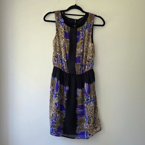 W18 WALTER BAKER Sleeveless Hugo Leopard Sheath Dress | S | Elastic Waist NWT - Picture 1 of 11